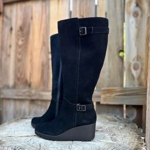 Giani Bernini Woman’s Sannaa Knee High Wedge Heel Boots (Wide Calf)